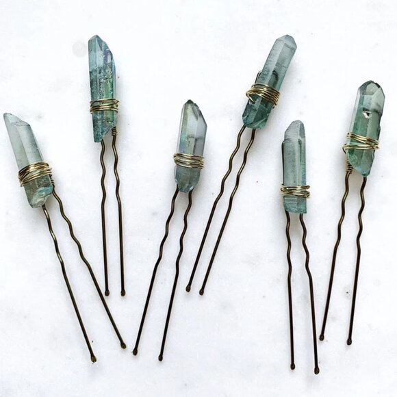 NWT Quartz Hair Pin Set by The Pretty Eclectic - Picture 1 of 4